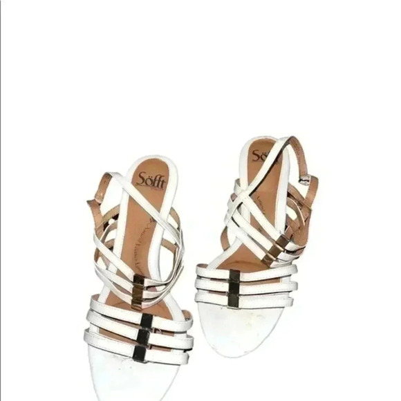 SOFFT white patent leather strappy sandals - Picture 2 of 7